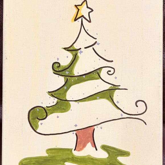 Small Painting of Holiday Tree - Picture 1 of 1